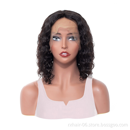 ISEE Wholesale 13x4 150% Density Brazilian Water Wave Short Bob Lace Front Wigs For Women